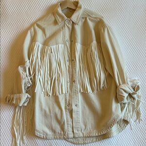 SAINT & HEARTS Women’s Western Fringe Denim Jacket